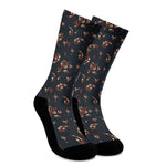 Boho Paisley Flower Pattern Print Crew Socks