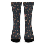 Boho Paisley Flower Pattern Print Crew Socks