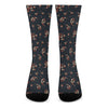 Boho Paisley Flower Pattern Print Crew Socks