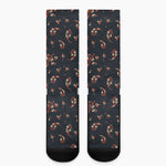 Boho Paisley Flower Pattern Print Crew Socks