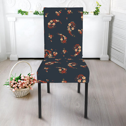 Boho Paisley Flower Pattern Print Dining Chair Slipcover
