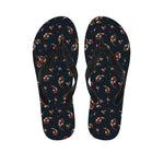 Boho Paisley Flower Pattern Print Flip Flops