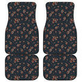 Boho Paisley Flower Pattern Print Front and Back Car Floor Mats