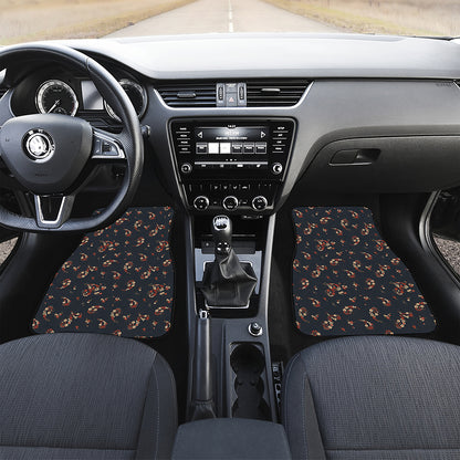 Boho Paisley Flower Pattern Print Front Car Floor Mats