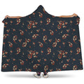 Boho Paisley Flower Pattern Print Hooded Blanket