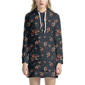 Boho Paisley Flower Pattern Print Pullover Hoodie Dress