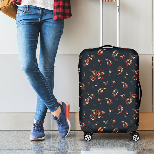 Boho Paisley Flower Pattern Print Luggage Cover
