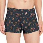 Boho Paisley Flower Pattern Print Men's Boxer Briefs