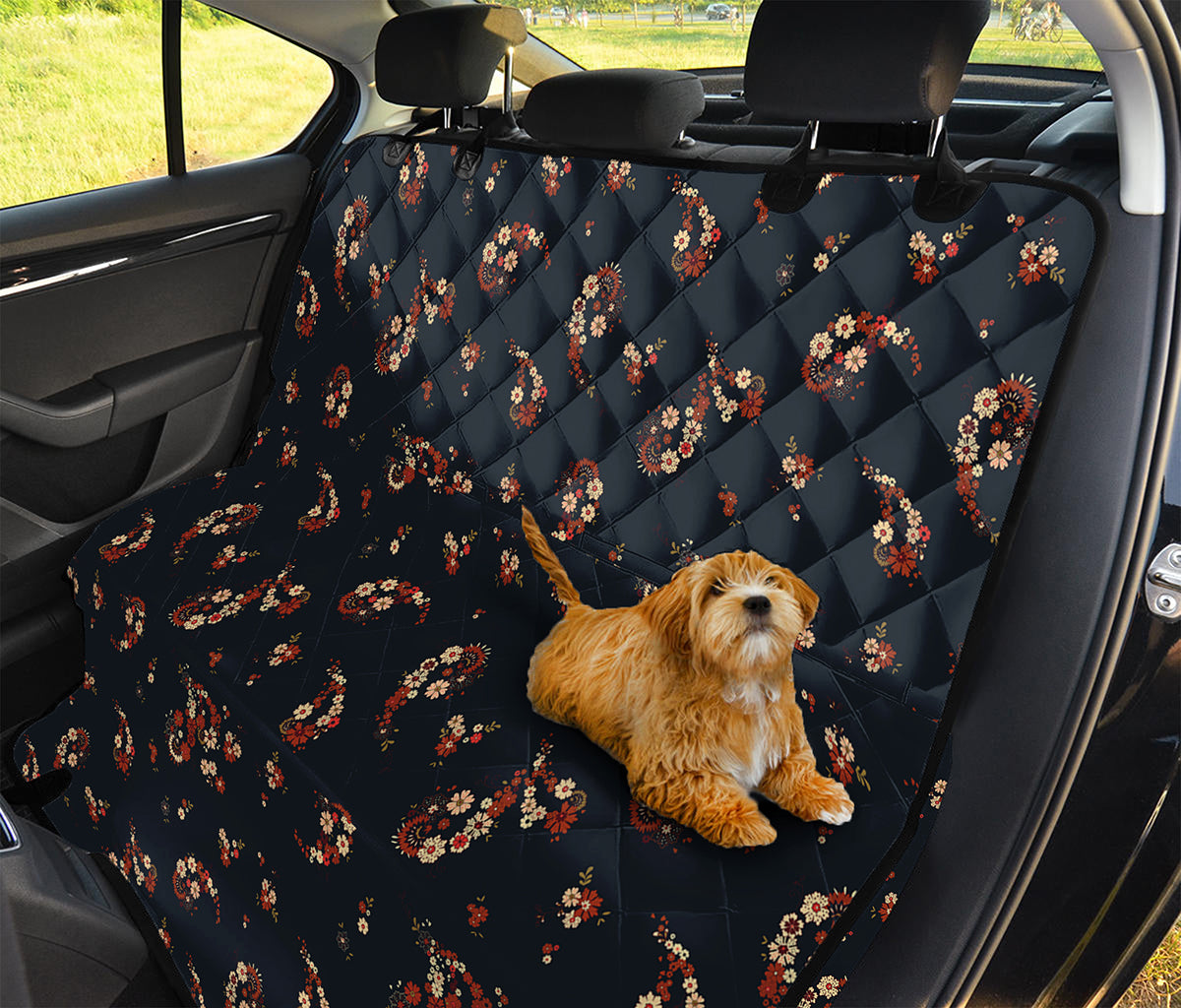 Boho Paisley Flower Pattern Print Pet Car Back Seat Cover