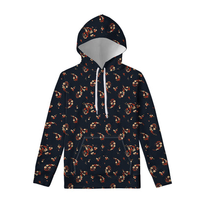 Boho Paisley Flower Pattern Print Pullover Hoodie