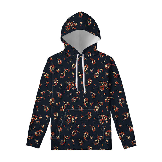 Boho Paisley Flower Pattern Print Pullover Hoodie