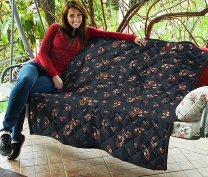 Boho Paisley Flower Pattern Print Quilt