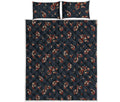 Boho Paisley Flower Pattern Print Quilt Bed Set
