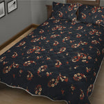 Boho Paisley Flower Pattern Print Quilt Bed Set