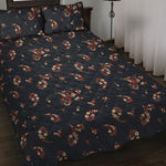 Boho Paisley Flower Pattern Print Quilt Bed Set