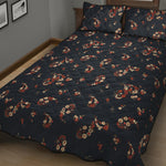 Boho Paisley Flower Pattern Print Quilt Bed Set