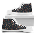 Boho Paisley Flower Pattern Print White High Top Sneakers