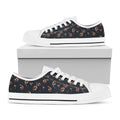 Boho Paisley Flower Pattern Print White Low Top Sneakers