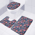 Boho Paisley Pattern Print 3 Piece Bath Mat Set