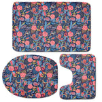 Boho Paisley Pattern Print 3 Piece Bath Mat Set