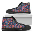 Boho Paisley Pattern Print Black High Top Sneakers