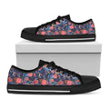 Boho Paisley Pattern Print Black Low Top Sneakers