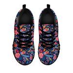 Boho Paisley Pattern Print Black Sneakers