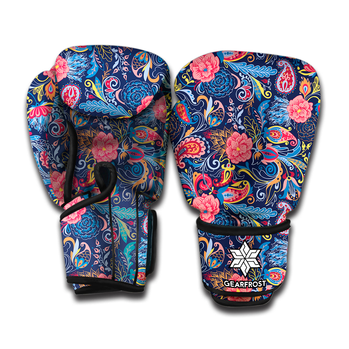 Boho Paisley Pattern Print Boxing Gloves