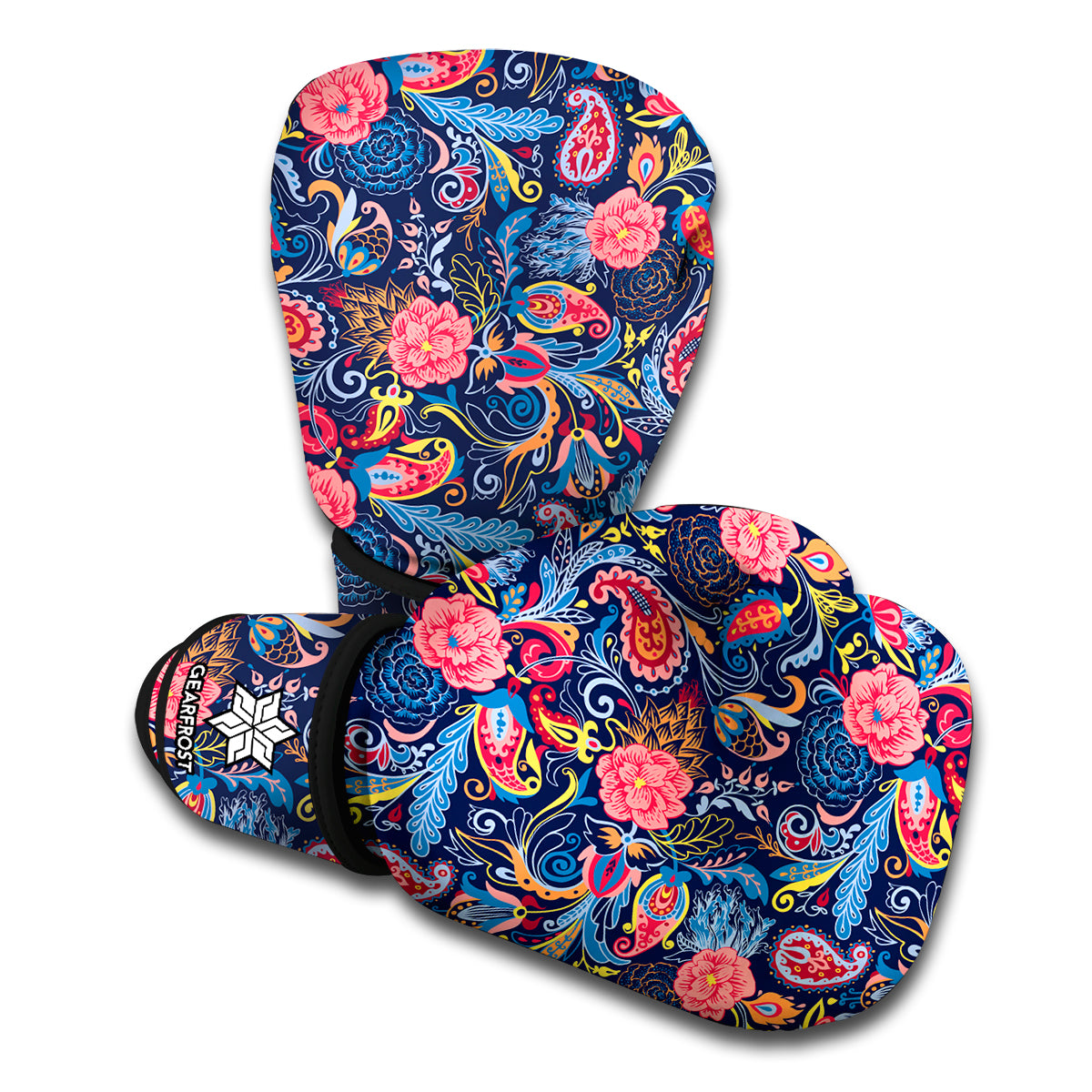 Boho Paisley Pattern Print Boxing Gloves