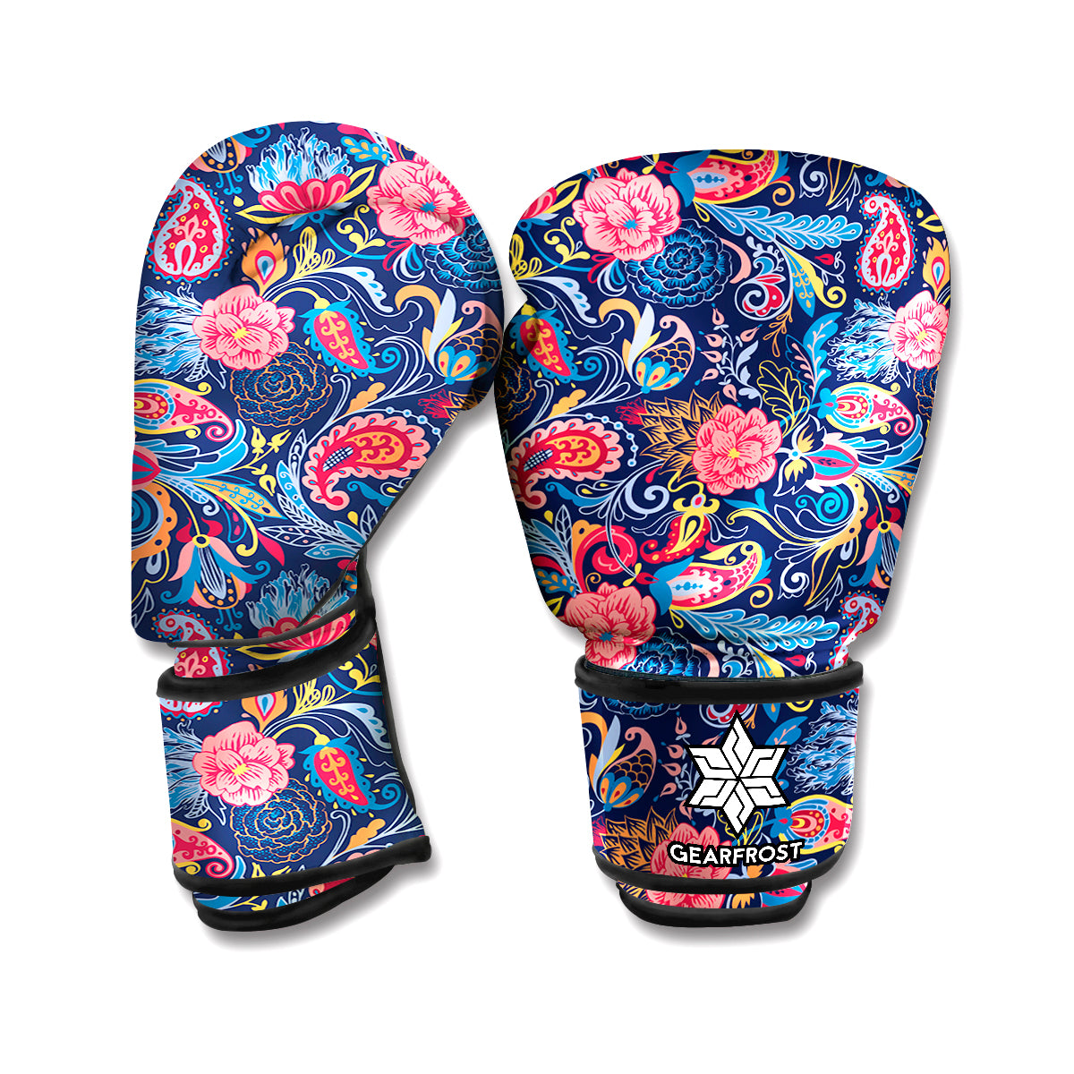 Boho Paisley Pattern Print Boxing Gloves