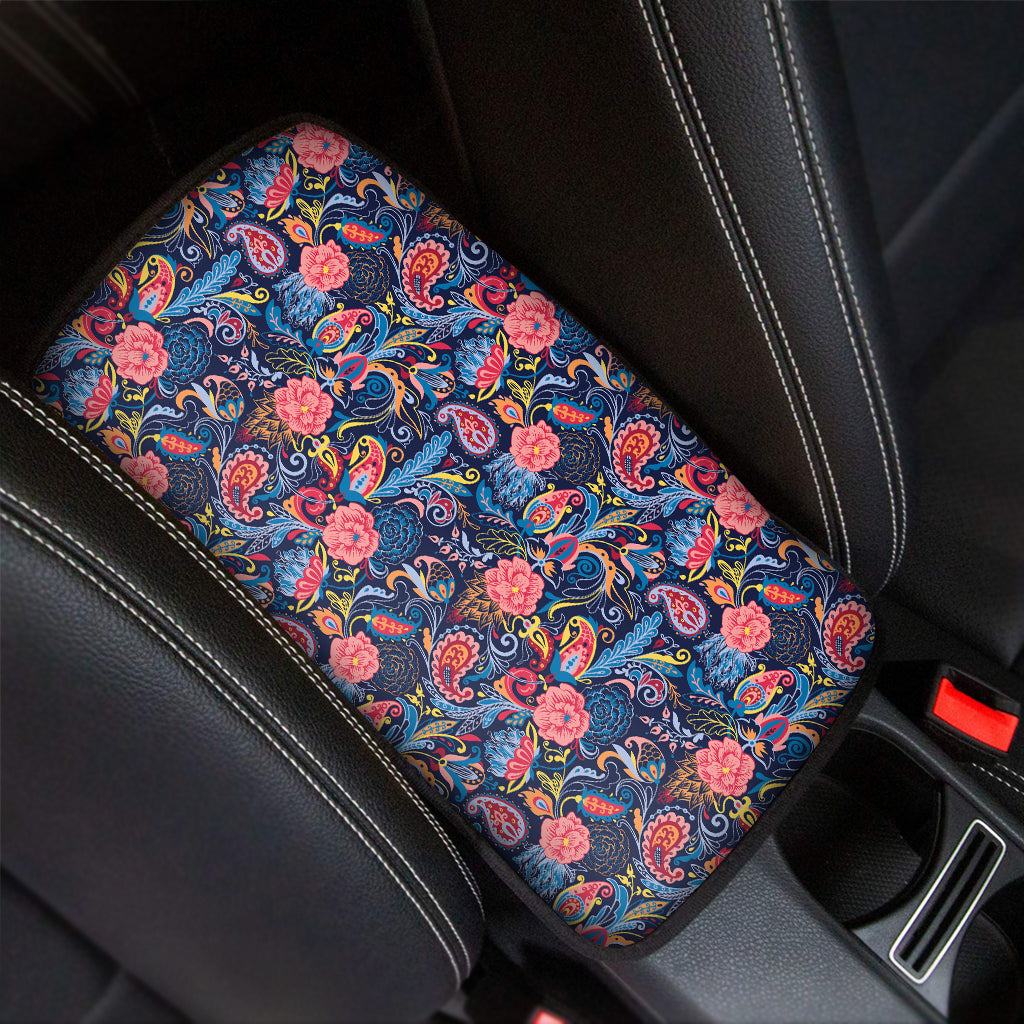 Boho Paisley Pattern Print Car Center Console Cover