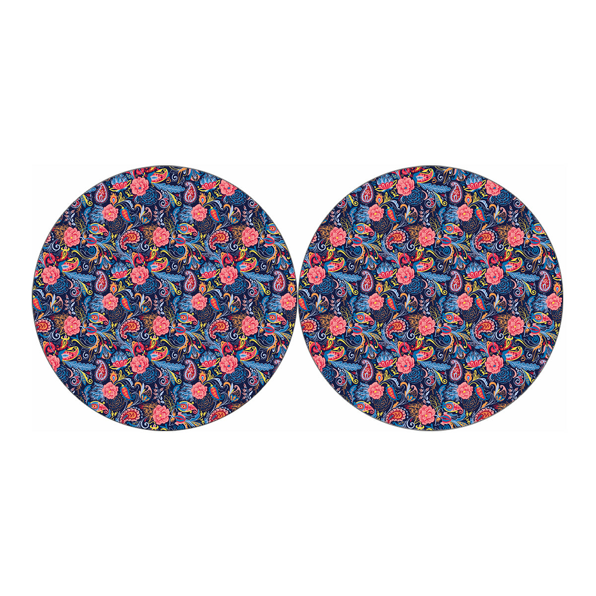 Boho Paisley Pattern Print Car Coasters