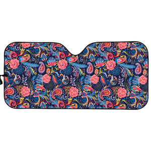 Boho Paisley Pattern Print Car Sun Shade