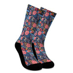 Boho Paisley Pattern Print Crew Socks