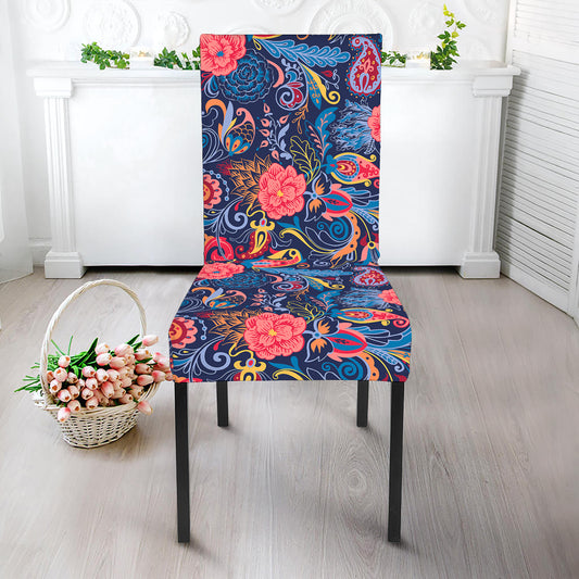 Boho Paisley Pattern Print Dining Chair Slipcover