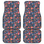 Boho Paisley Pattern Print Front and Back Car Floor Mats