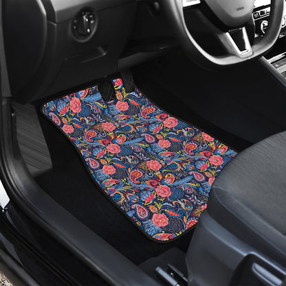 Boho Paisley Pattern Print Front and Back Car Floor Mats