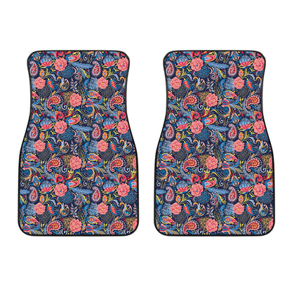 Boho Paisley Pattern Print Front Car Floor Mats