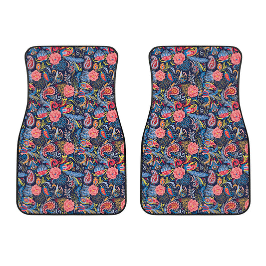 Boho Paisley Pattern Print Front Car Floor Mats