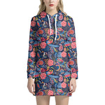 Boho Paisley Pattern Print Hoodie Dress