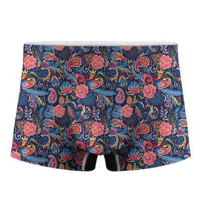 Boho Paisley Pattern Print Men's Boxer Briefs