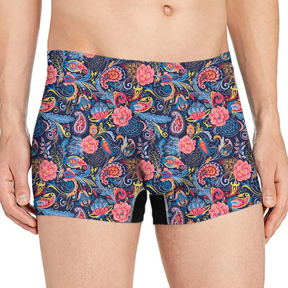 Boho Paisley Pattern Print Men's Boxer Briefs