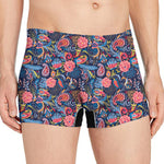 Boho Paisley Pattern Print Men's Boxer Briefs