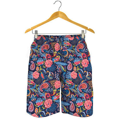 Boho Paisley Pattern Print Men's Shorts