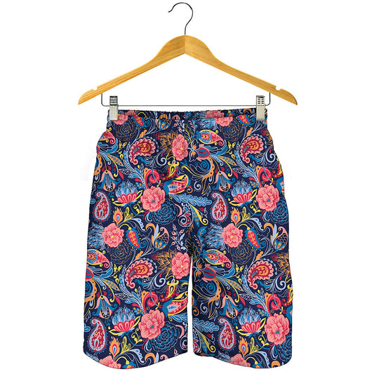 Boho Paisley Pattern Print Men's Shorts