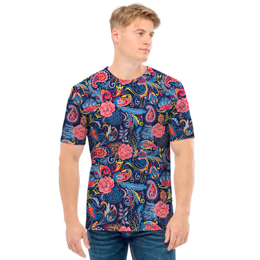 Boho Paisley Pattern Print Men's T-Shirt