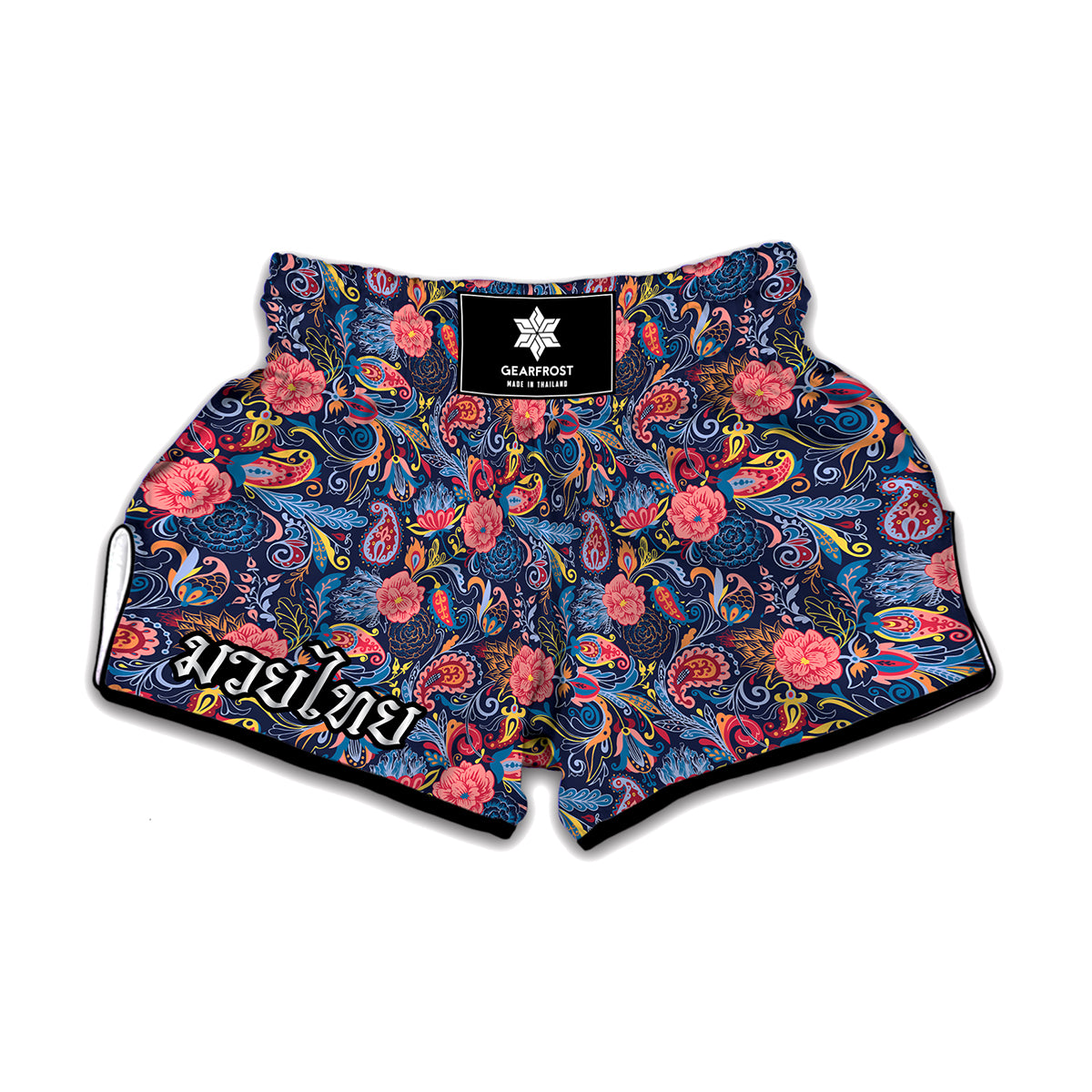 Boho Paisley Pattern Print Muay Thai Boxing Shorts