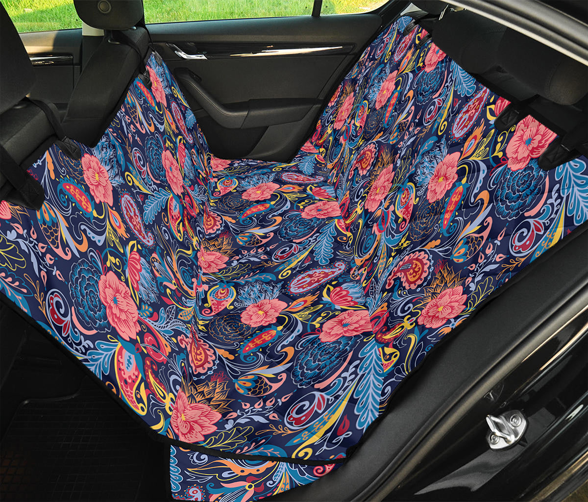 Boho Paisley Pattern Print Pet Car Back Seat Cover