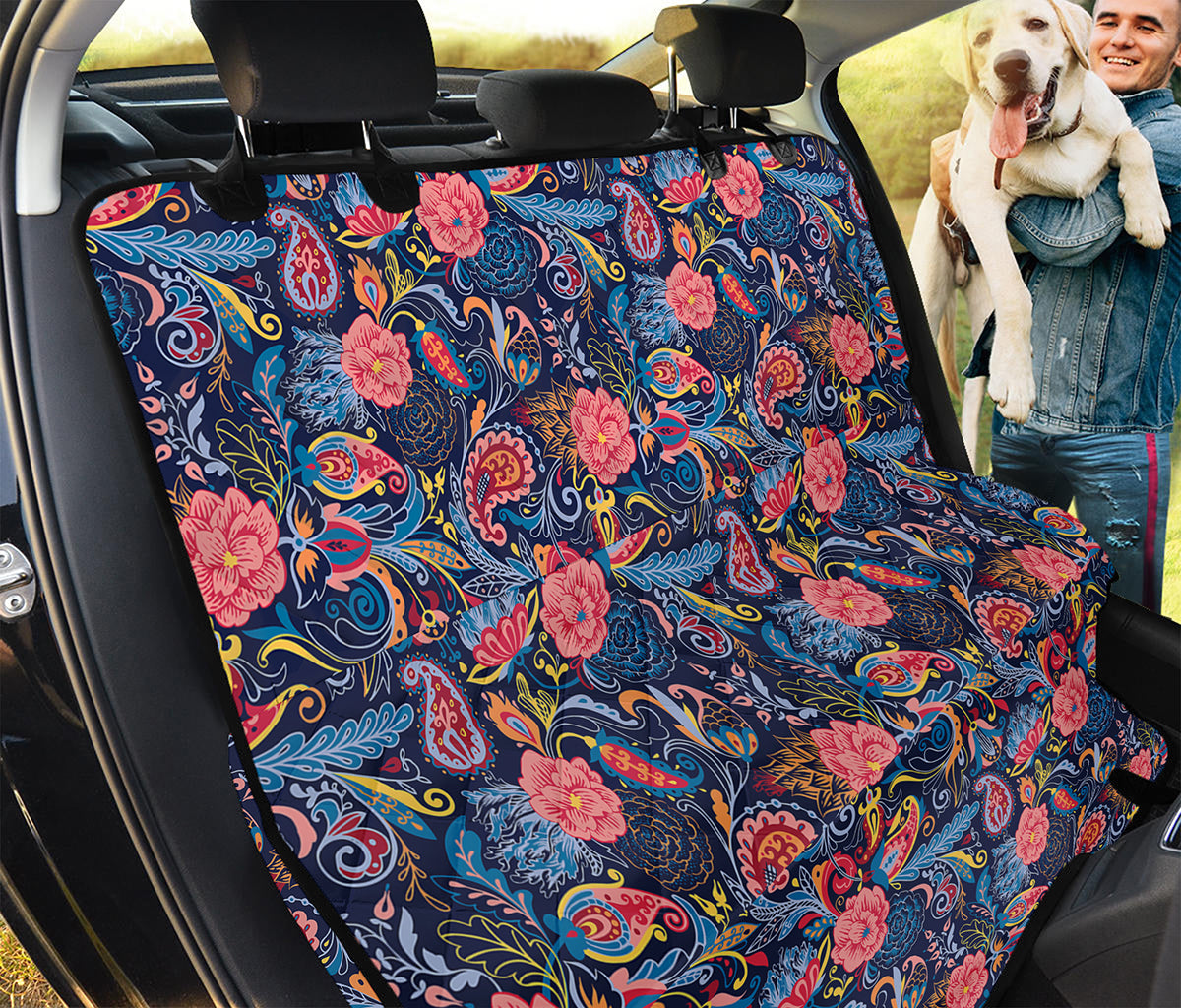 Boho Paisley Pattern Print Pet Car Back Seat Cover