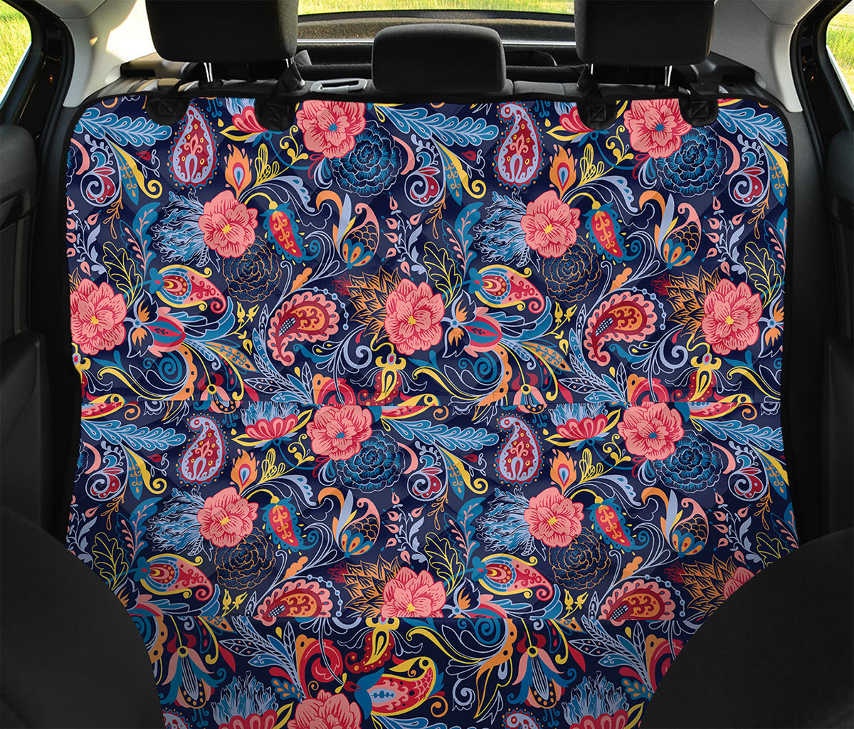 Boho Paisley Pattern Print Pet Car Back Seat Cover